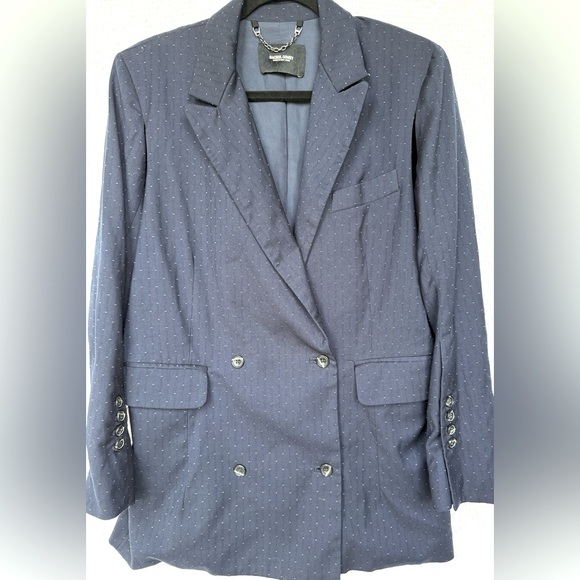 Rachel Comey Rupture Blazer Navy Polka Dot Tailored Jacket Size 10 - Picture 6 of 16
